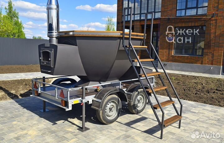 Банный чан на прицепе для бизнеса