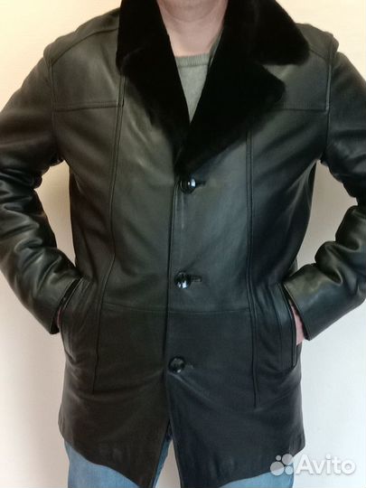 Кожаная дубленка мужская новая
