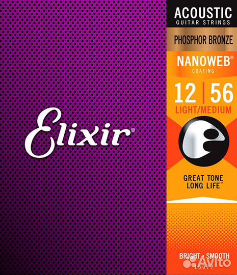 Комплект струн для акустической гитары Elixir 12-5