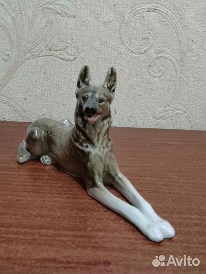 Статуэтка собака овчарка и медведь СССР лфз