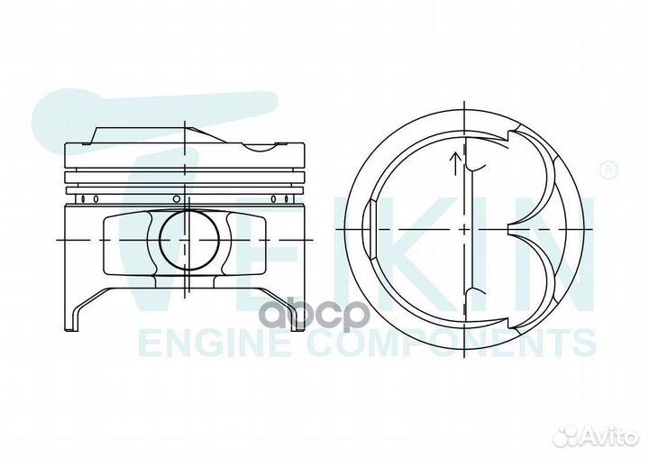 К-кт поршеней 0.50 Toyota Corolla 1.3 4E-FE 91-01