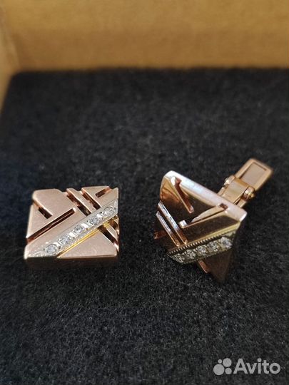 Запонки золотые с бриллиантами