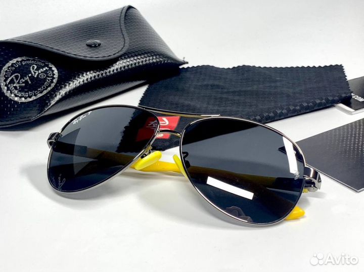 Очки Ray Ban авиатор желтые