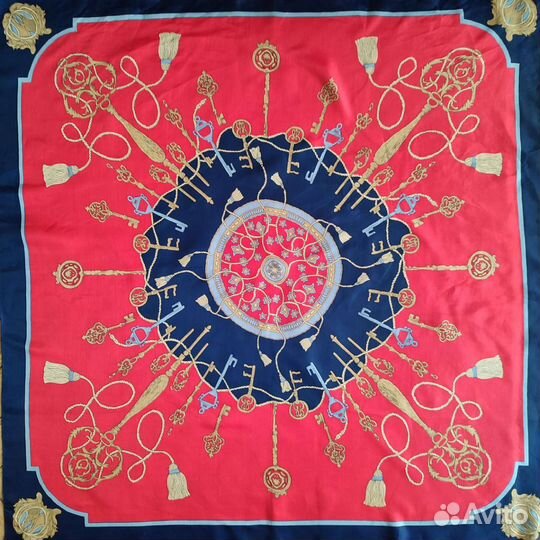 Большой шёлковый платок винтаж