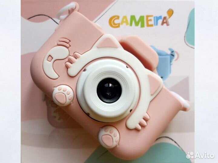 Детский фотоаппарат Котик Kitty розовый/голубой