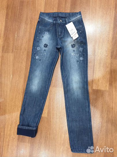 Джинсы утепленные для девочки 146