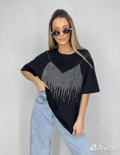 Футболка premium женские размер оверсайз