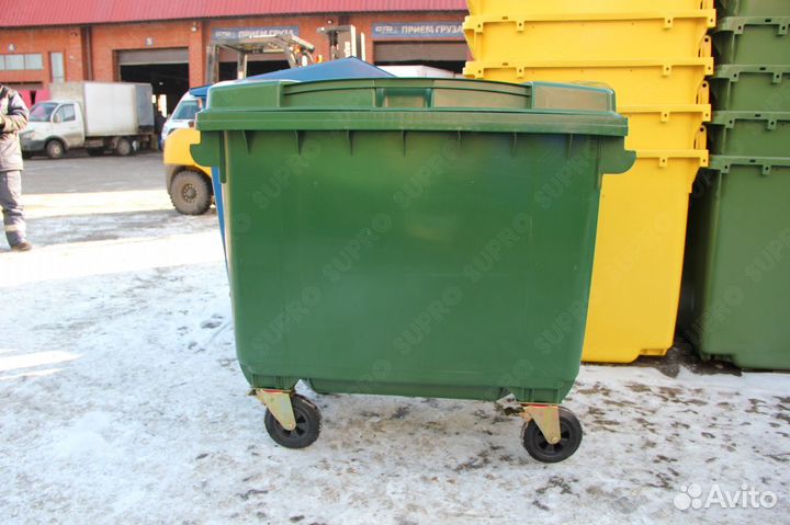 Пластиковый бак для мусора 660л Ш6167