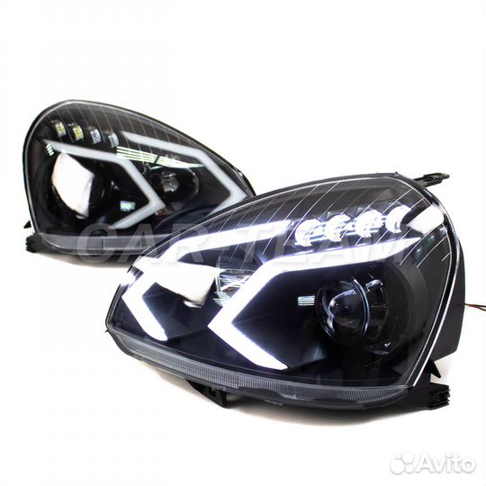 Фары на стиле AMG с би-линзой на Лада Приора