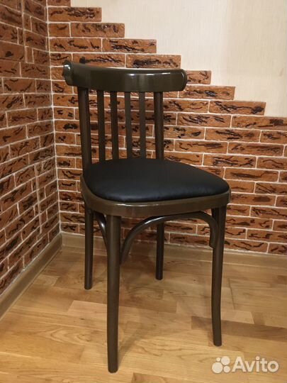 Венский стул 50-е Лигна дерево лак/ нат. кожа