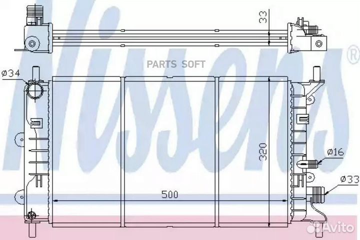 Радиатор охлаждения двс ford escort (1991) 1.6 XR3