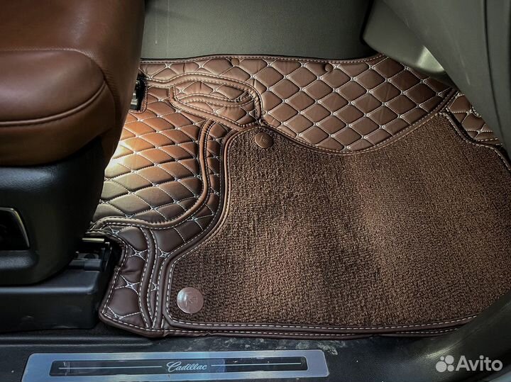 Кожаные 3D коврики в салон авто