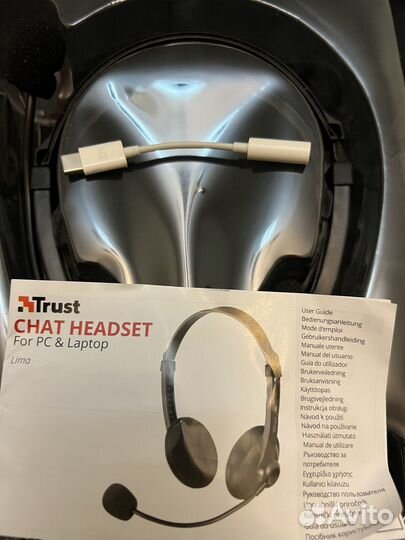 Наушники с микрофоном + адаптер