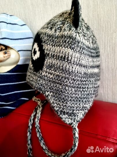 Шлем kotik и с ушками теплая, новые. Шерсть