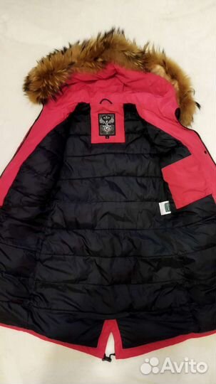 Парка женская с натуральным мехом бу