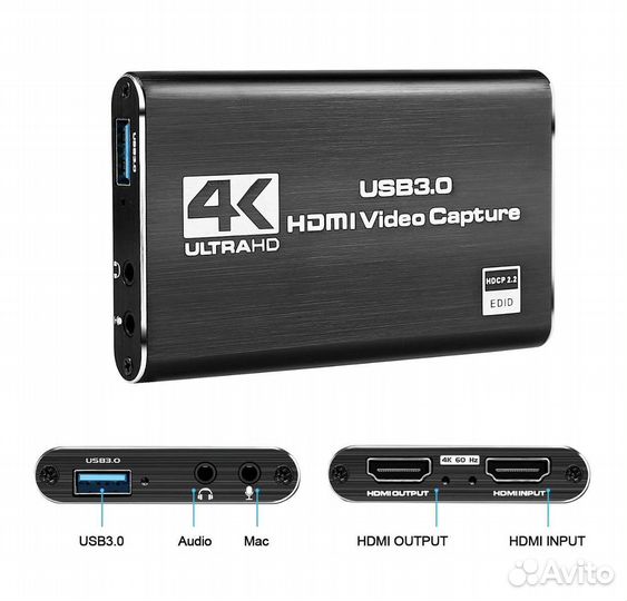 Карта захвата видео hdmi USB 3.0 4K Ultra HD 1080P