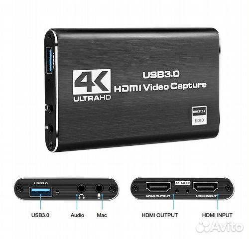 Карта захвата видео hdmi USB 3.0 4K Ultra HD 1080P