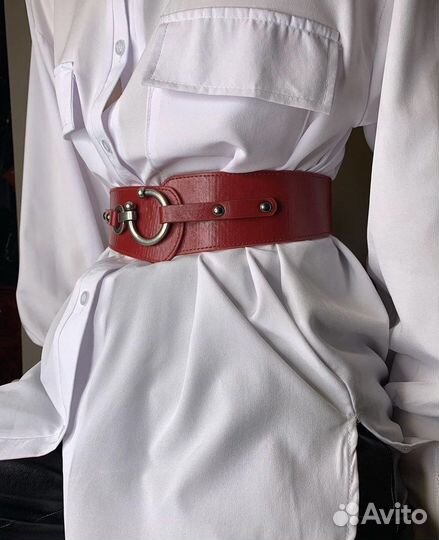 Ремень женский кожаный широкий