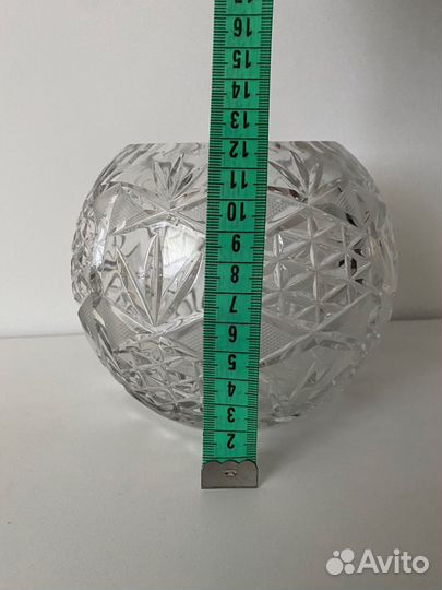 Ваза хрустальная круглая СССР Чехословакия