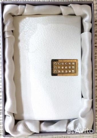 Визитница белая с кристаллами