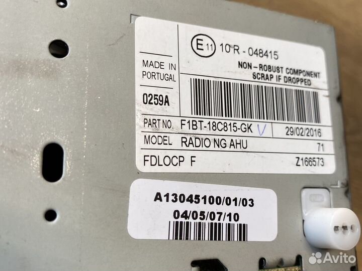 Магнитола ford transit 2016 год