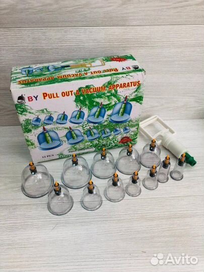 Вакуумные массажные банки 6/12 шт