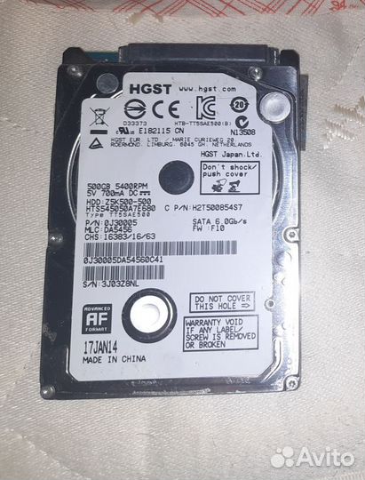 Hdd SATA 500gb 2.5 ноутбук hgst