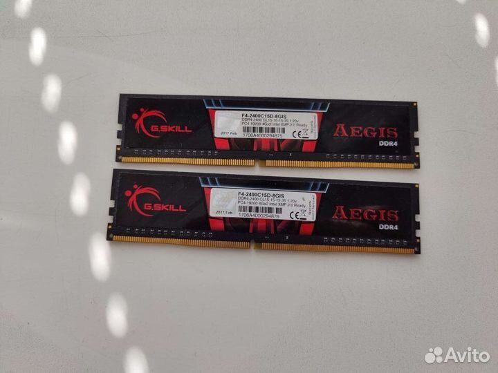 Оперативная память G.Skill ddr4 8gb 2x4gb 2400Mhz