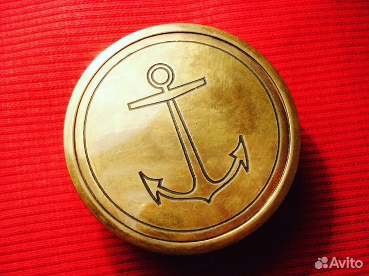 Компас 1862 Лондон Старинный Бронза Англия Морской