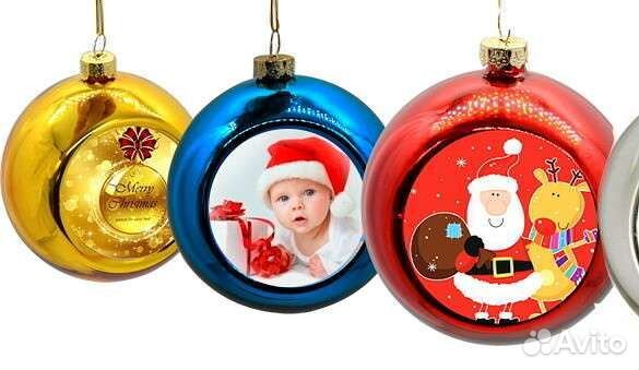 Печать на елочных новогодних шариках вашего фото