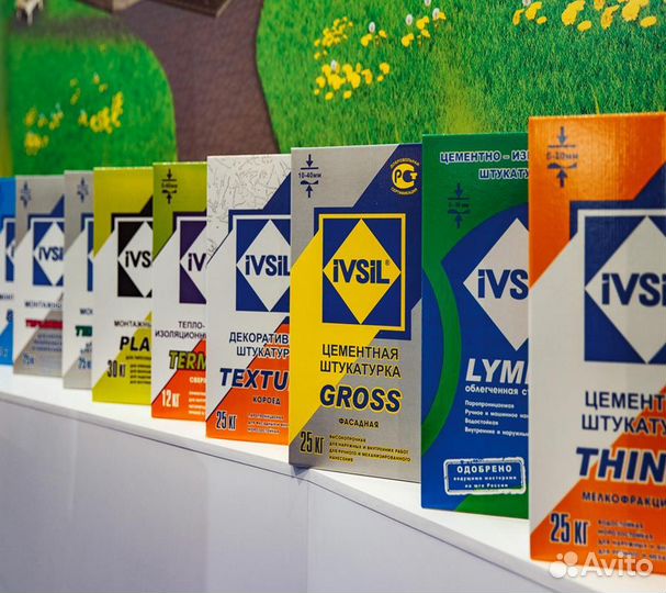 Цементная фасадная шпаклевка ivsil фасадная 20кг