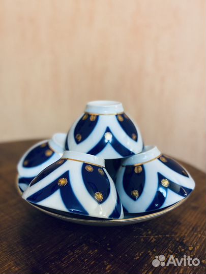 Чашка бульонница пиала с блюдом фарфор