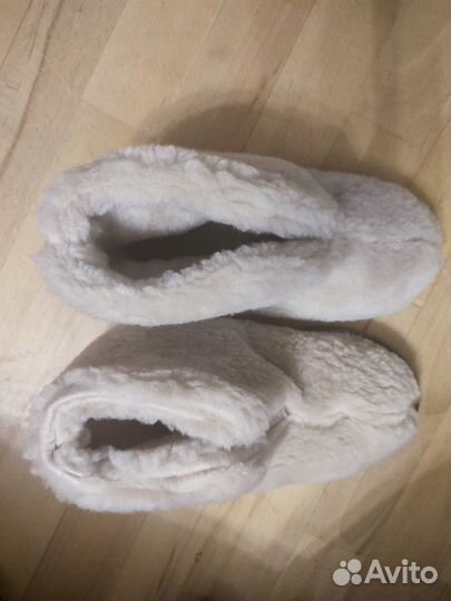 Тапочки чуни из овечьей шерсти