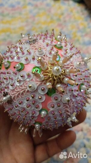 Шар елочная игрушка, диаметр 8 см