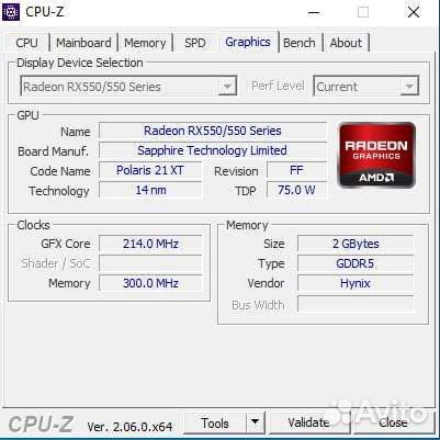 Видеокарта RX550 2gb