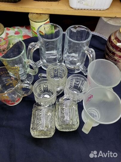 Набор кружек из стекла узорного