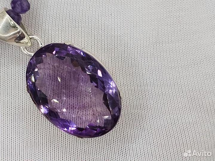 Кулон серебро с аметистом