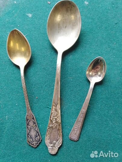 Ложки серебряные 875 900 проба одним лотом