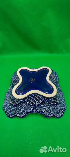 Антикварная конфетница кобальт