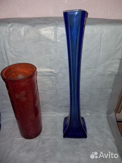 Ваза для цветов СССР стекло