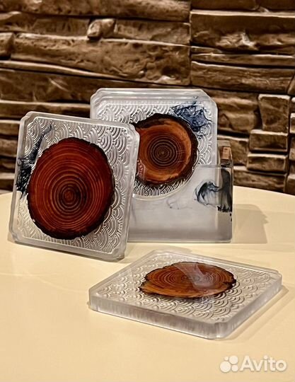 Подставки под чашки из эпоксидной смолы