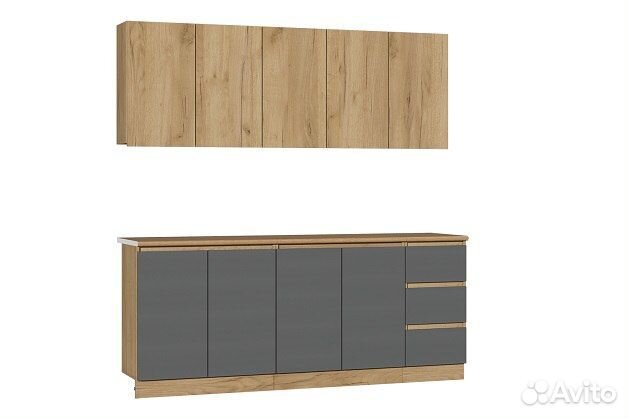 Кухонный гарнитур 2,0 Хилтон Графит