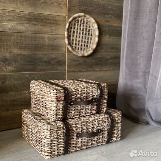 Плетеный чемодан интерьерный ручной работы