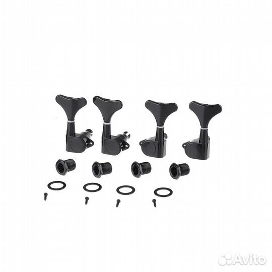 Колки для бас-гитары, 2+2, черные (комплект)