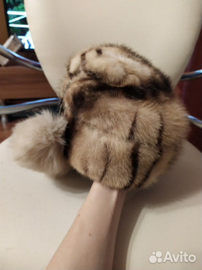 Шапка норковая красивой расцветки