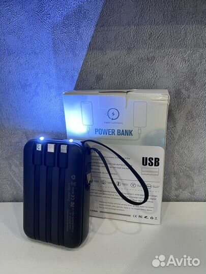 Повербанк с проводами 10000/powerbank