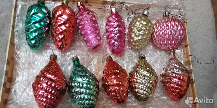 Елочные игрушки стекло СССР