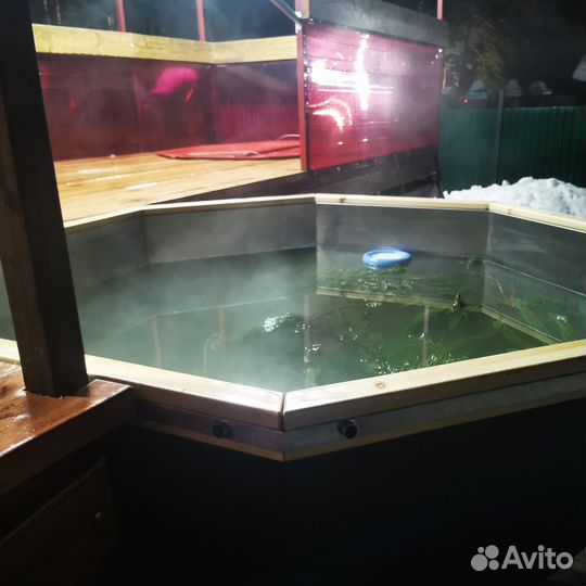 Банный чан на дровах под открытым небом