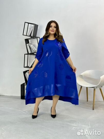 Нарядное трикотажное платье plus size 56/58/50/62