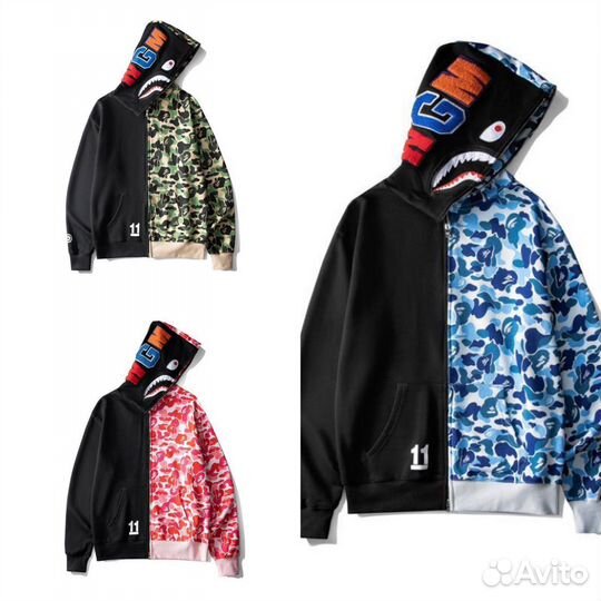 Худи Bape 11 pink розовое